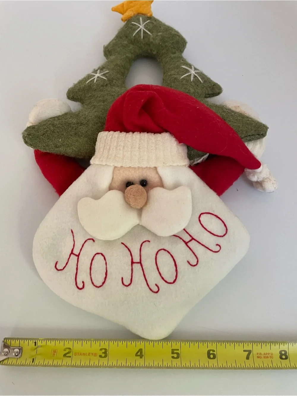 VTG Santa Ho Ho Ho Plush Door Hanger Decor